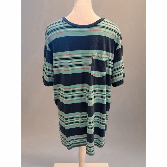 Levi's Other - Levi’s T-Shirt Mens Size M Striped Pocket Short Sleeve Crew Neck Navy